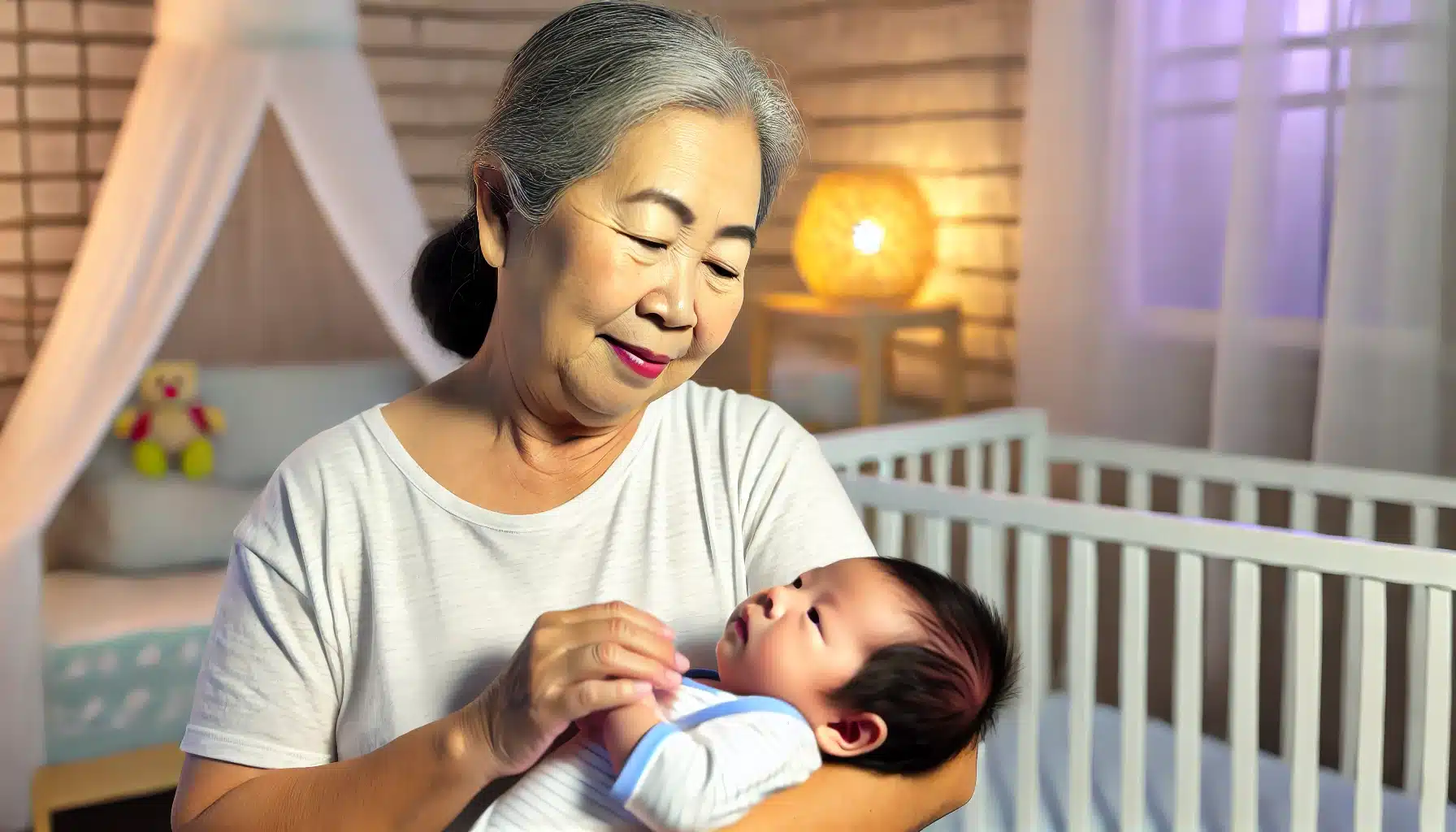 Professional bilingual Asian nanny providing specialized infant care