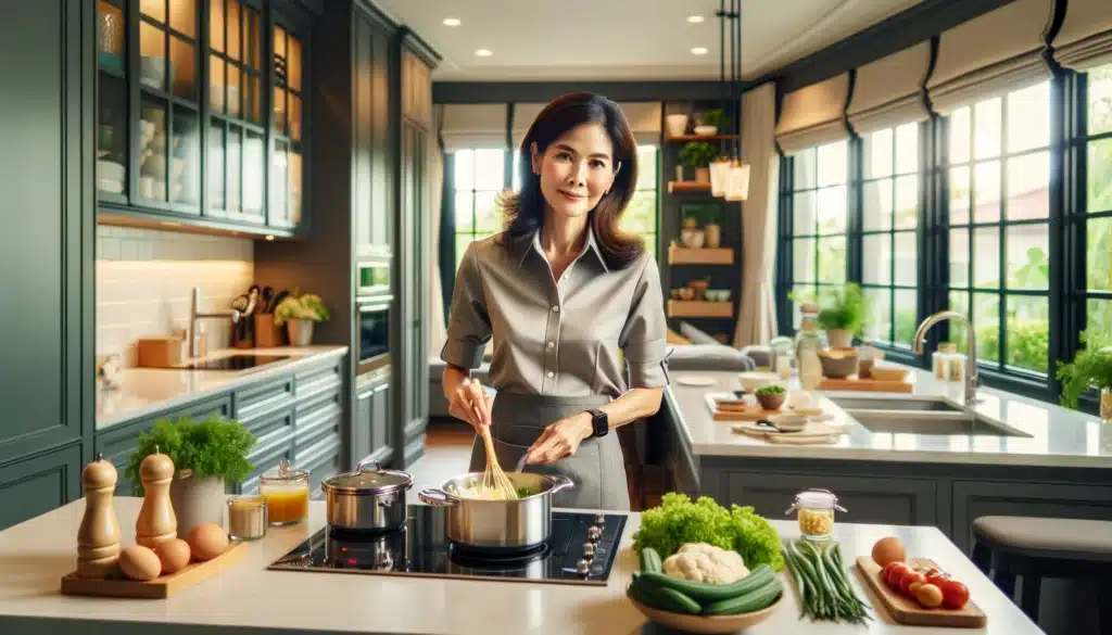 Professional Housekeeper at Work